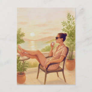 Keep Calm and Relax Watercolor Postcard