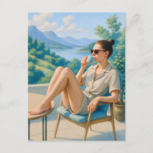 Keep Calm and Relax Watercolor Postcard