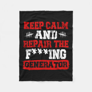 Keep Calm And Repair The Generator Video Game  Fleece Blanket