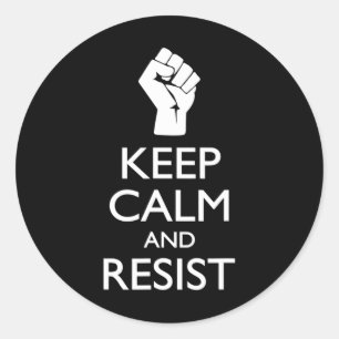 Keep Calm And Resist Spoof Symbol Political  Classic Round Sticker
