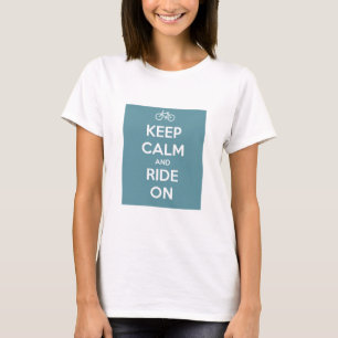 Keep Calm and Ride On Blue T-Shirt