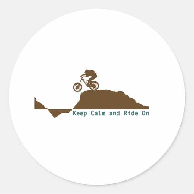Keep Calm And Ride On Classic Round Sticker (Front)