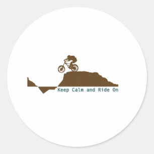 Keep Calm And Ride On Classic Round Sticker