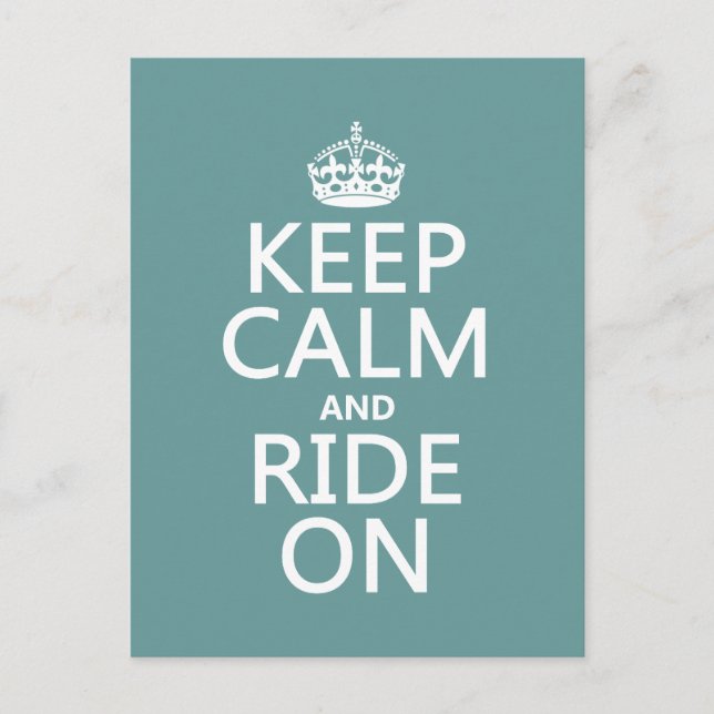 Keep Calm and Ride On, customisable Postcard (Front)