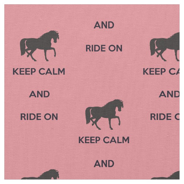 Keep Calm and Ride On Fabric (Close Up)
