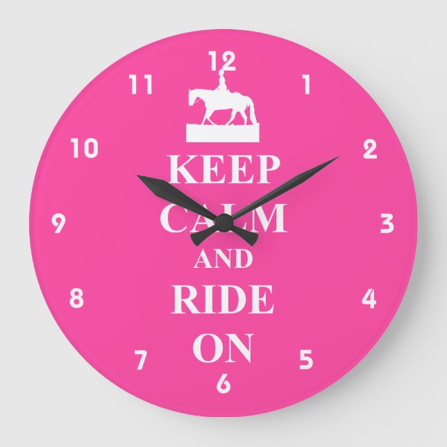 Keep calm and ride on large clock (Front)