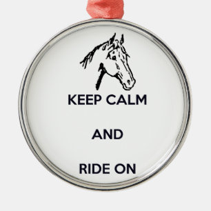 Keep Calm and Ride On Metal Tree Decoration
