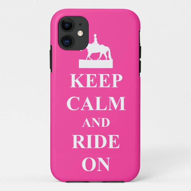Keep calm and ride on, pink Case-Mate iPhone case (Back)