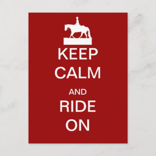Keep calm and ride on postcard