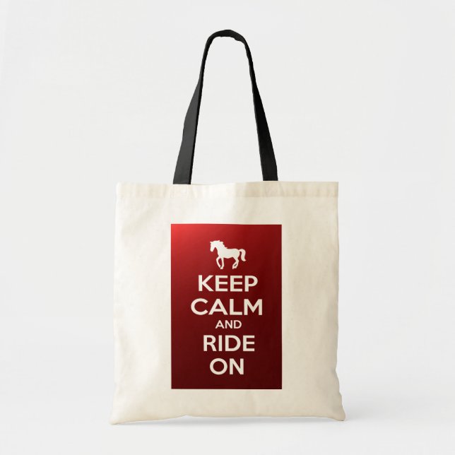 Keep Calm and Ride On Tote Bag (Front)