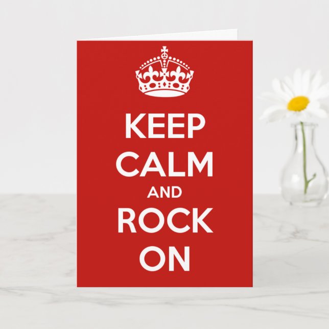 Keep Calm and Rock On Birthday Card (Small Plant)