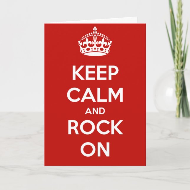 Keep Calm and Rock On Birthday Card (Front)