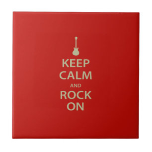 Keep Calm and Rock On! Ceramic Tile