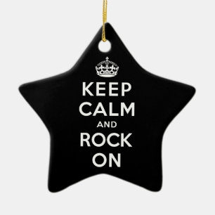 Keep Calm and Rock On Ceramic Tree Decoration