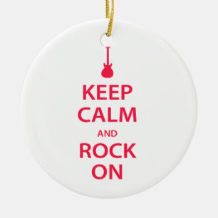 Keep Calm and Rock On! Ceramic Tree Decoration