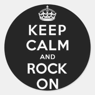 Keep Calm and Rock On Classic Round Sticker