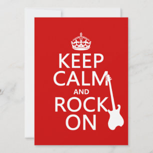 Keep Calm and Rock On (guitar)(any colour) Invitation