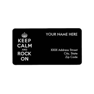 Keep Calm and Rock On Label