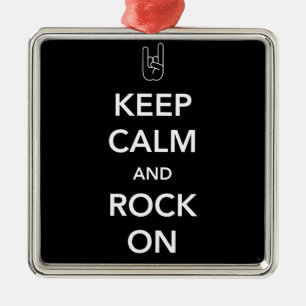 Keep Calm and Rock On Metal Tree Decoration