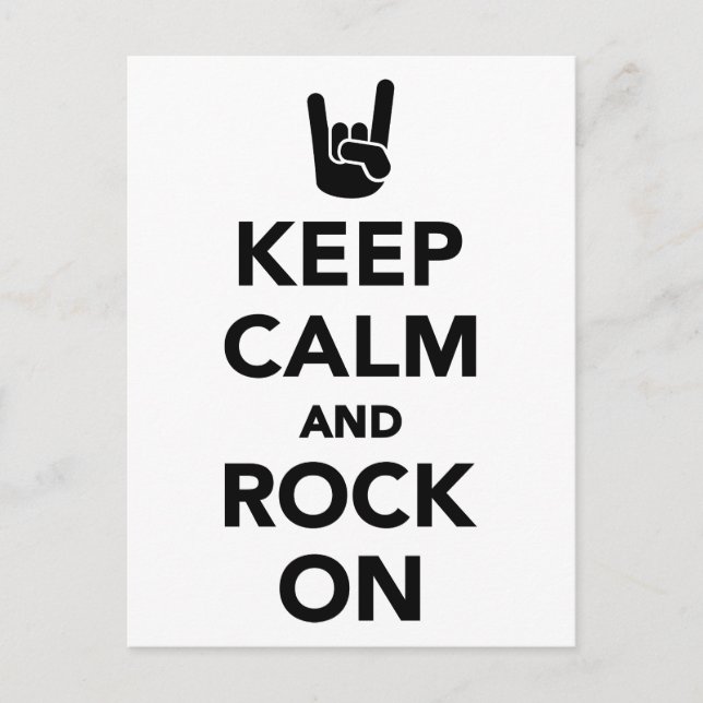 Keep calm and Rock on Postcard (Front)
