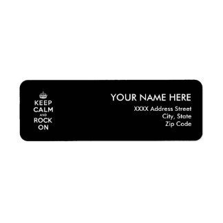 Keep Calm and Rock On Return Address Label