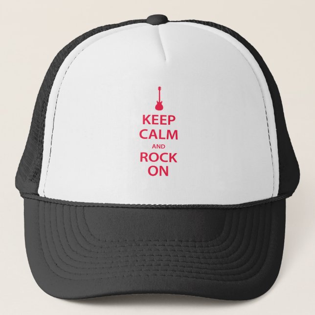 Keep Calm and Rock On! Trucker Hat (Front)