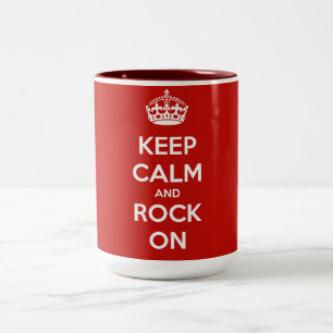 Keep Calm and Rock On Two-Tone Coffee Mug