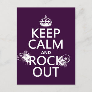 Keep Calm and Rock Out (any background colour) Postcard