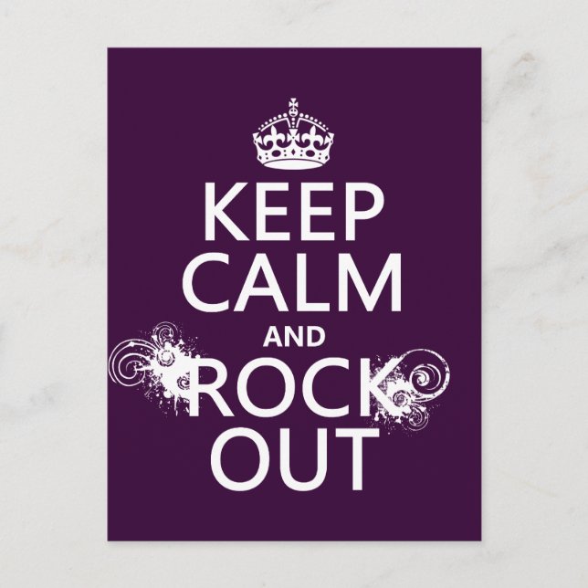 Keep Calm and Rock Out (any background colour) Postcard (Front)
