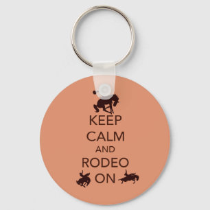 Keep Calm and Rodeo On cowboy cowgirl gift Key Ring