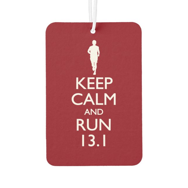 Keep Calm and Run 13.1 Car Air Freshener (Back)