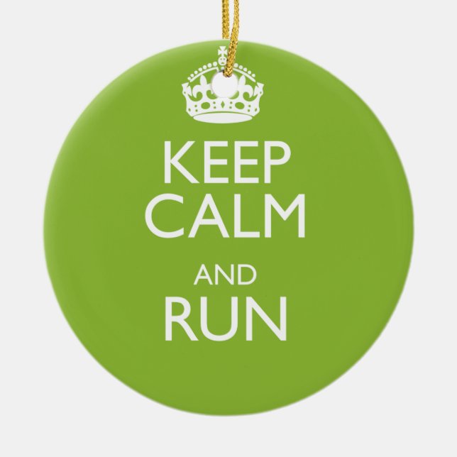 KEEP CALM AND RUN CERAMIC ORNAMENT (Front)