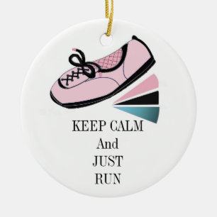 Keep Calm and Run Ceramic Tree Decoration