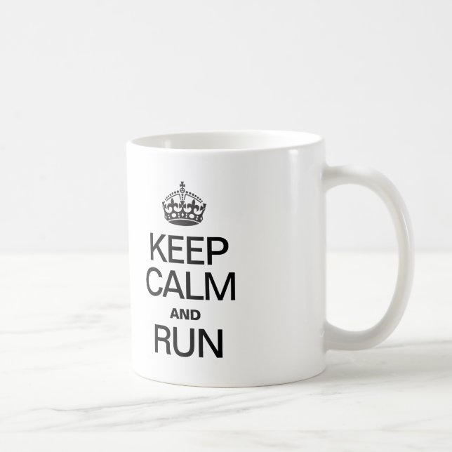 KEEP CALM AND RUN COFFEE MUG (Right)