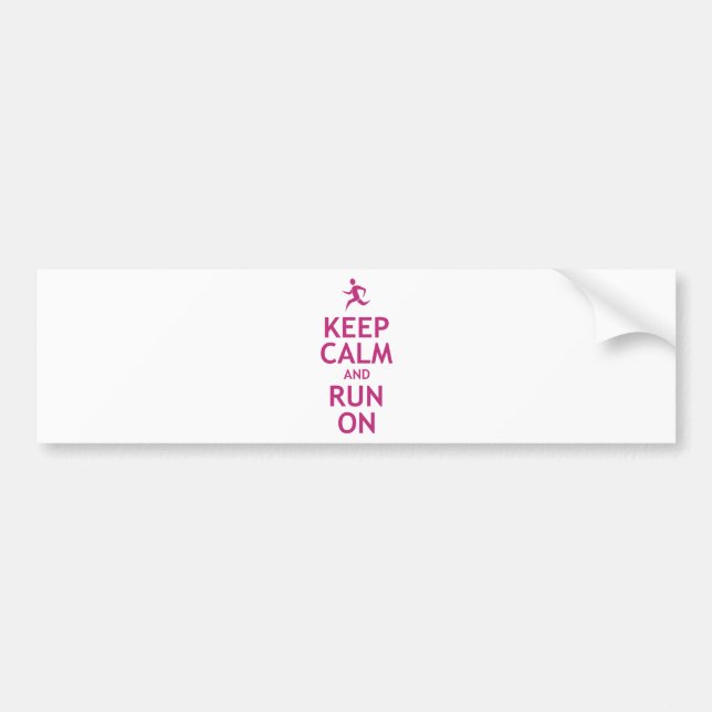 Keep Calm and Run On Bumper Sticker (Front)