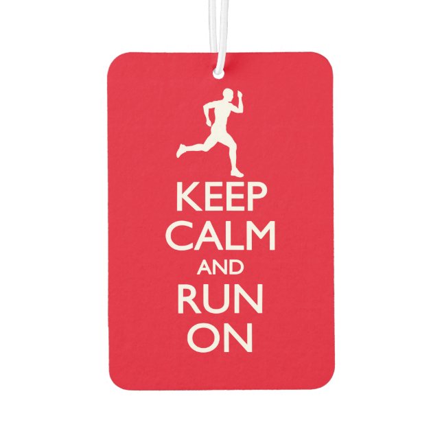 Keep Calm and Run On Car Air Freshener (Back)