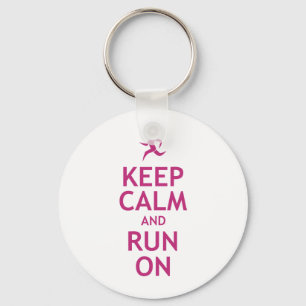 Keep Calm and Run On Key Ring