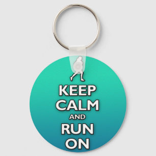 keep calm and run on key ring