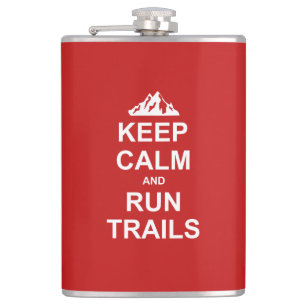 Keep Calm And Run Trails Ultra Running Hip Flask