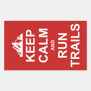 Keep Calm And Run Trails Ultra Running Rectangular Sticker