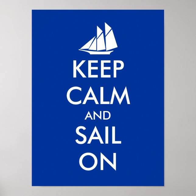 Keep calm and sail on poster | print with sailboat (Front)