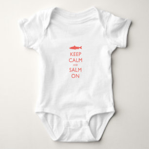 Keep Calm and Salmon Baby Bodysuit