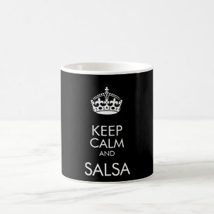 Keep calm and salsa - change background colour coffee mug