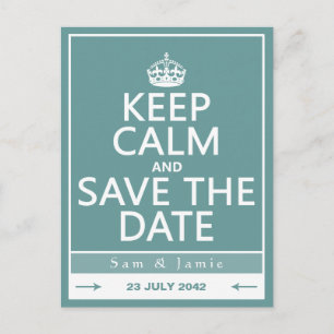Keep Calm and Save the Date (fully customisable) Announcement Postcard