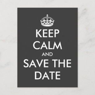 Keep calm and save the date postcard   Wedding