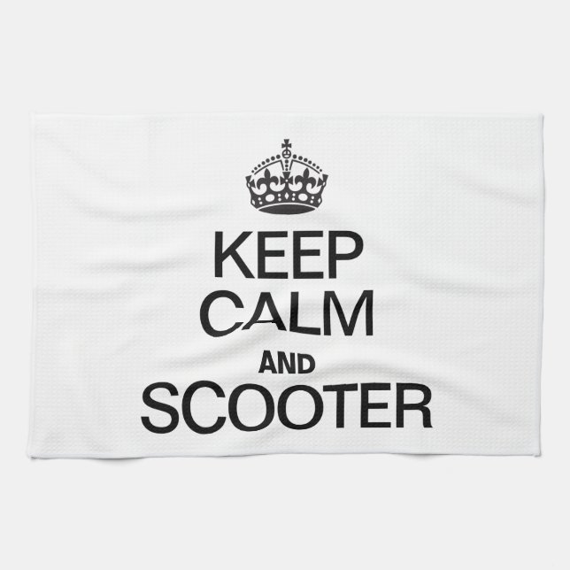 KEEP CALM AND SCOOTER TEA TOWEL (Horizontal)