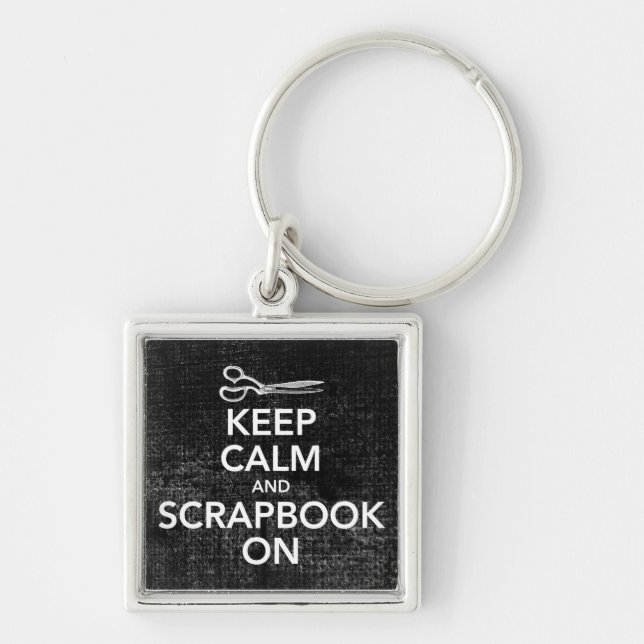 Keep Calm and Scrapbook On Keychain 2, Inv. Black (Front)