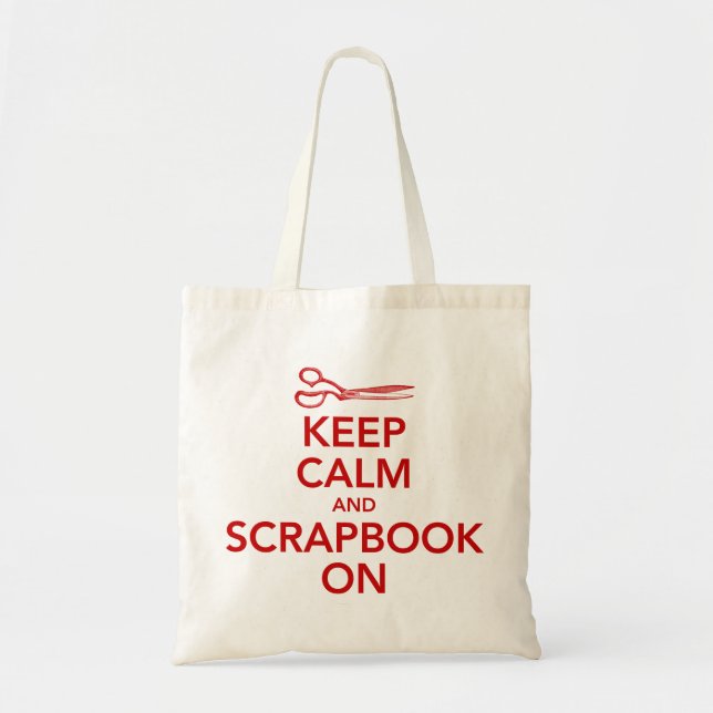 Keep Calm and Scrapbook On Tote 2, Red Bag (Front)
