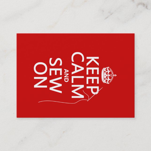 Keep Calm and Sew On (all colours) Business Card (Front)