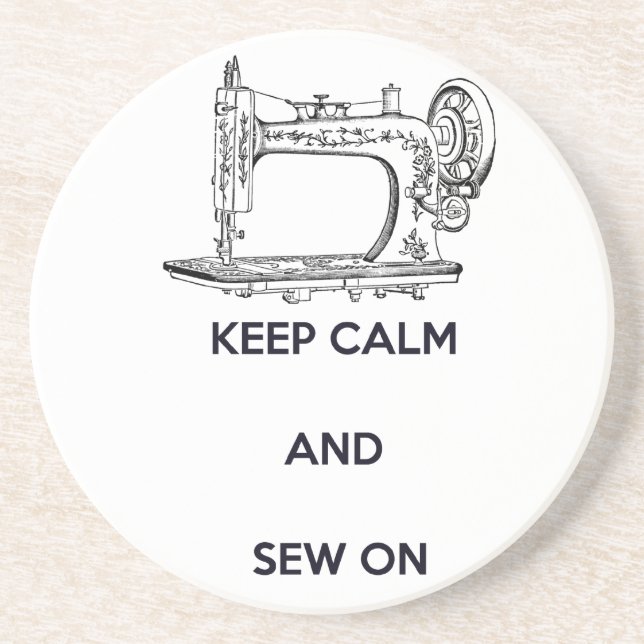Keep Calm and Sew On Coaster (Front)